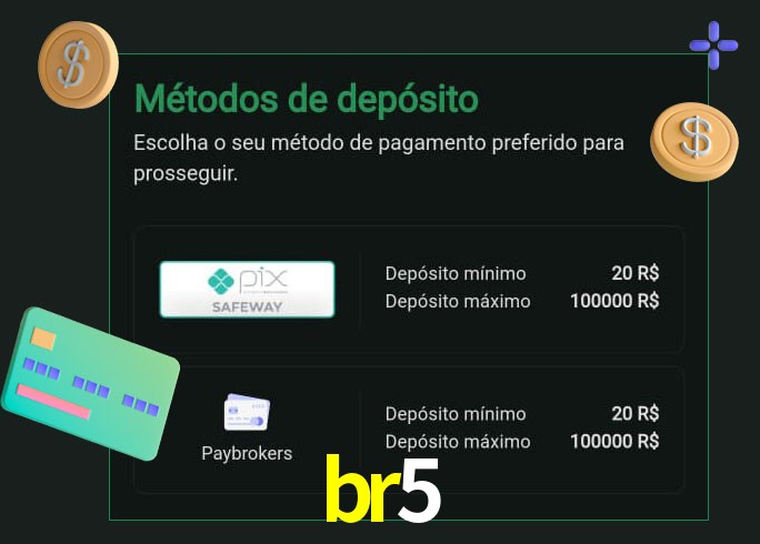O cassino br5 oferece uma grande variedade de métodos de pagamento